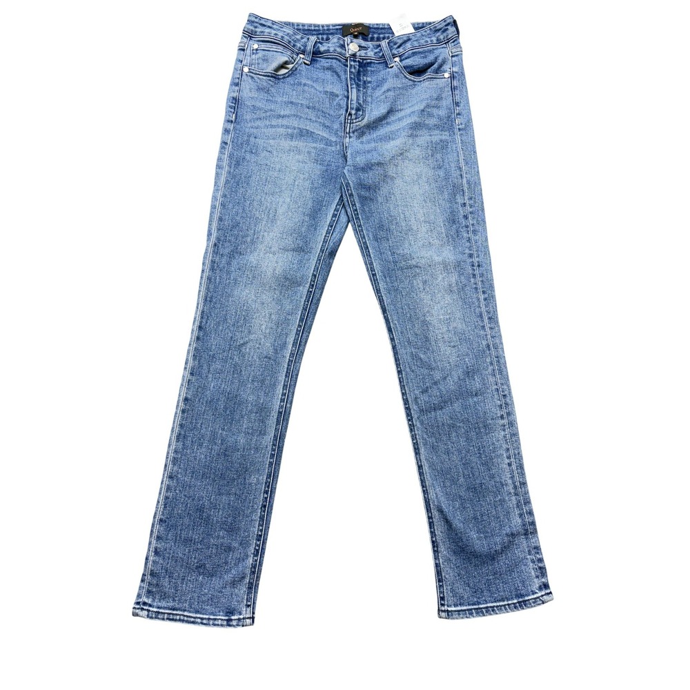 Quince Stretch Mid Rise Slim Straight Jeans Womens 28x26 Medium Wash Blue Denim